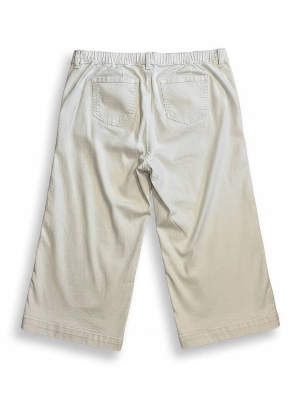 Torrid Cropped Wide-Leg Jeans in White with Drawstring Waist - Picture 2 of 8